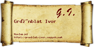 Grünblat Ivor névjegykártya